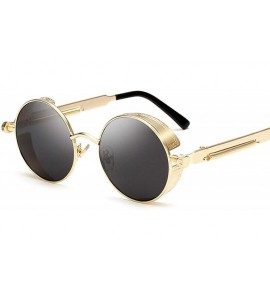 Round Metal Steampunk Sunglasses Men Women Round Glasses Brand Design Vintage Sunglasses - 4 - CX18W5SCIA0 $43.94