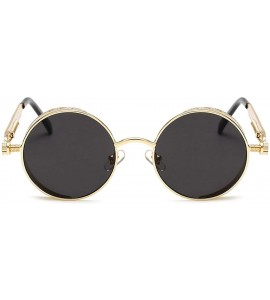 Round Metal Steampunk Sunglasses Men Women Round Glasses Brand Design Vintage Sunglasses - 4 - CX18W5SCIA0 $43.94