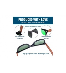 Semi-rimless Stylish 80th Retro Unisex Polarized Sunglasses UV400 Classic Vintage Chic - Dark Wood-ice Green - CT18DUY762G $1...