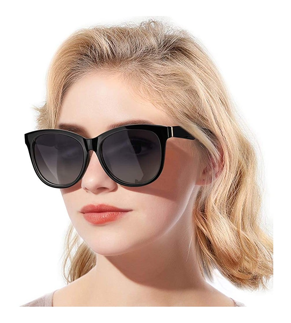 Round Fashion Polarized Sunglasses for Women Retro Round Arrow Temple UV Protection Driving Outdoor Eyewear - CL18U8W7E53 $23.41