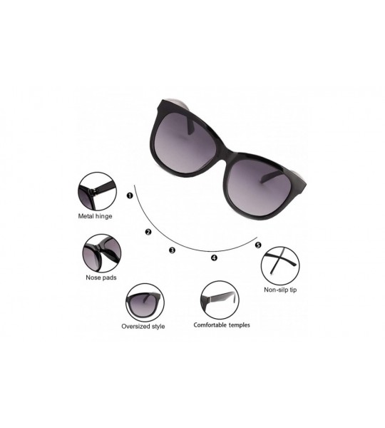 Round Fashion Polarized Sunglasses for Women Retro Round Arrow Temple UV Protection Driving Outdoor Eyewear - CL18U8W7E53 $23.41