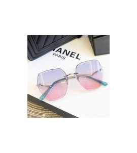 Goggle Fashion RimlSunglasses Women Big Luxury Er UV400 Glasses Female Gradient Shades Accessories - Blue Pink - CO198AHNIKW ...