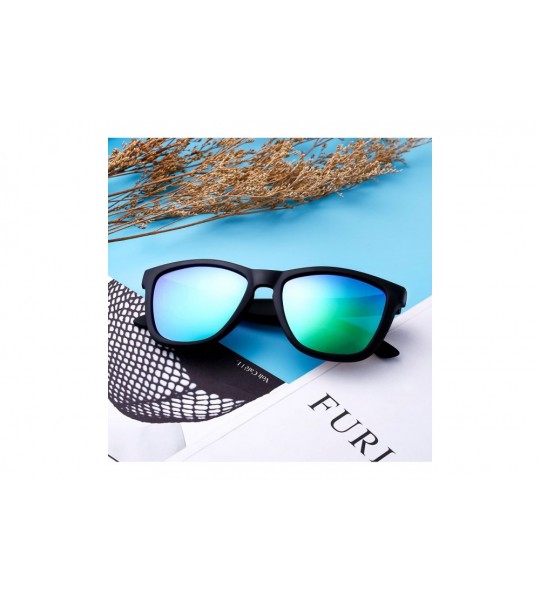 Sport Retro Polarized Sunglasses for Women Men Vintage Square Mirror Glasses - C4185UDLW5Z $27.68