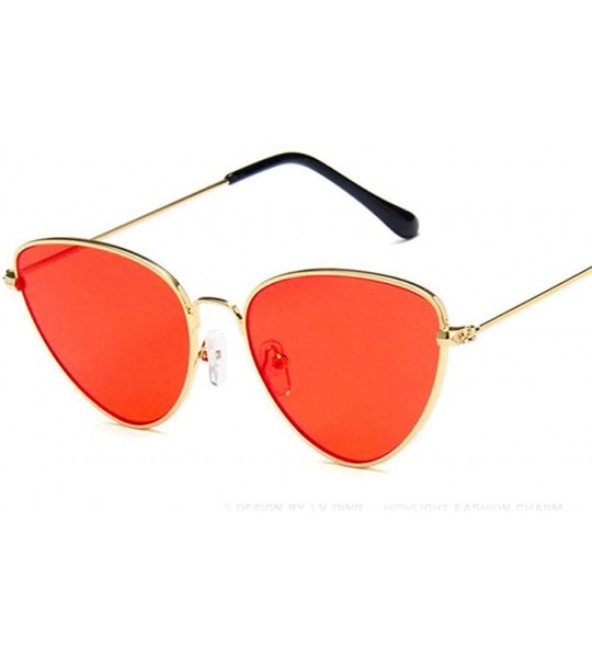 Aviator 2019 Cat Eye Fashion Sunglasses Women Brand Design Mirror Flat Metal Frame 1 - 1 - CN18XE05OIU $17.81