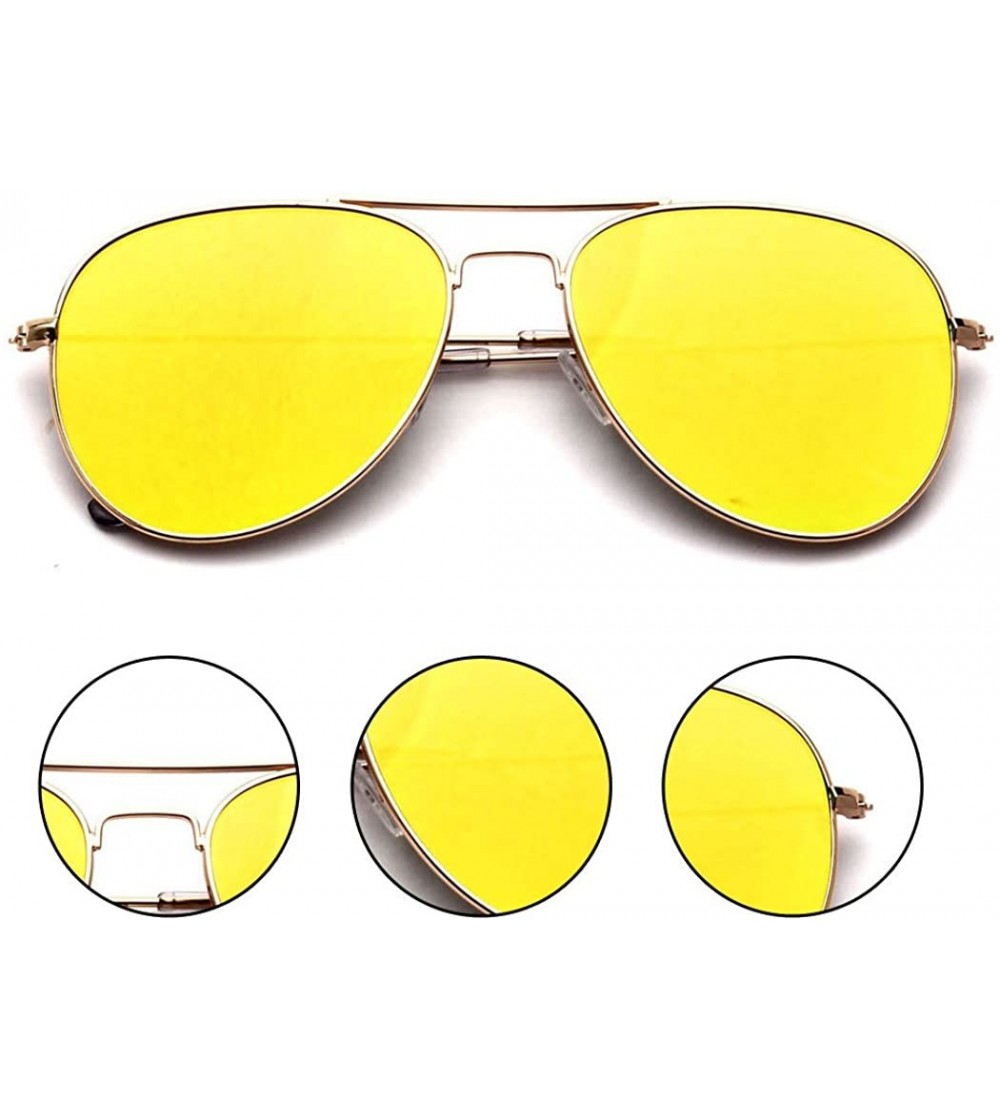 Sport Ultra Light Weight Sport Aviator Sunglasses UV400 - Silver Yellow - CK12KW9BER3 $18.12