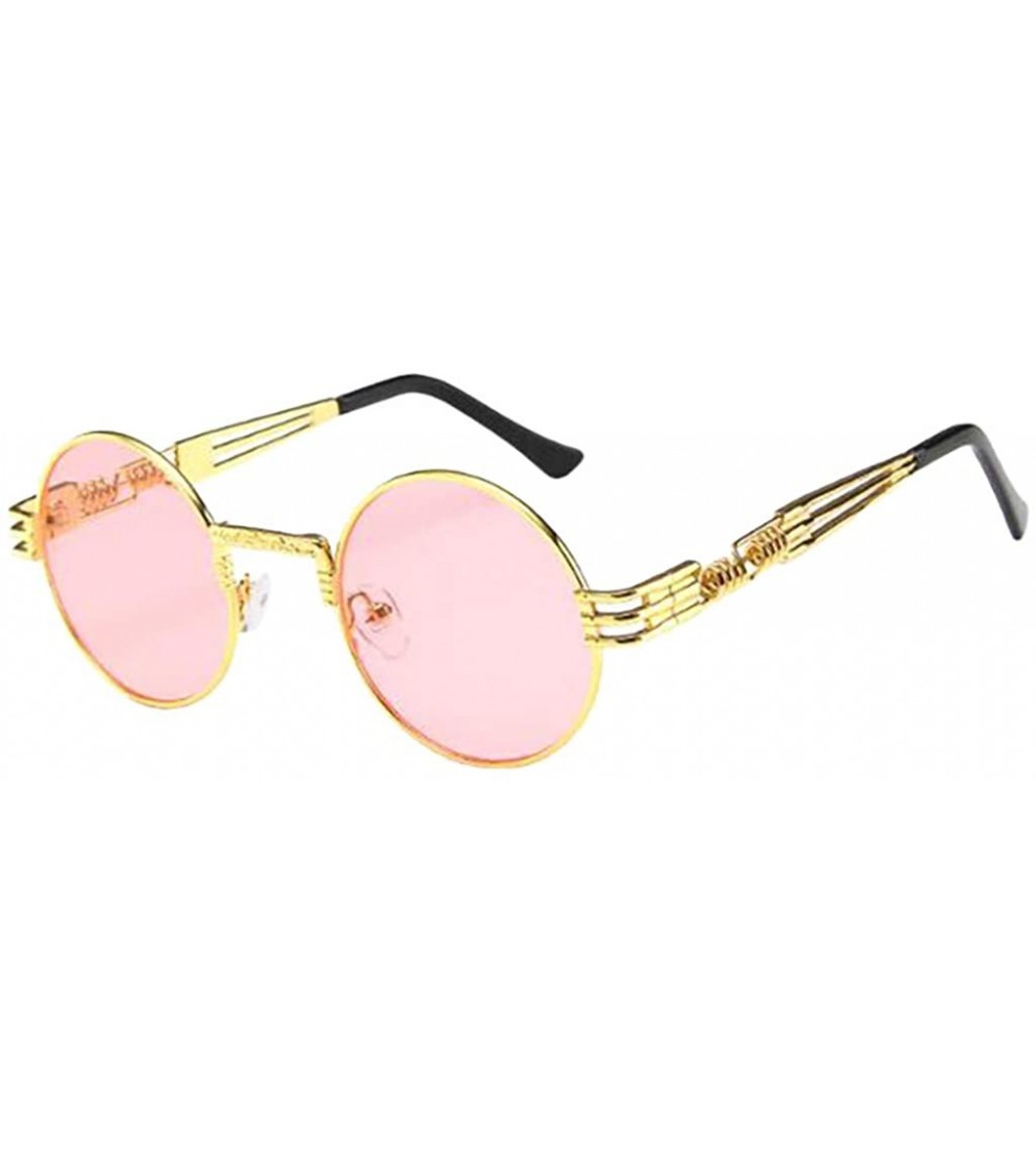 Square Vintage Small Round Sunglasses Retro Polarized Sunglasses Classic Metal Frame Hippie Sun Glasses for Women Men - CQ190...
