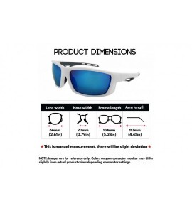 Sport Sunglass Injection Cycling Running Baseball - Matte White/Blue-white Mirrored Lens - CC185TZU7EM $27.41