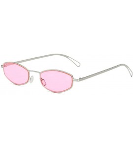 Square New cat glasses small frame light trend retro metal unisex personality sunglasses UV400 - Pink - C218RS9YXCG $26.57