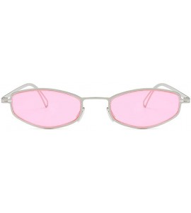 Square New cat glasses small frame light trend retro metal unisex personality sunglasses UV400 - Pink - C218RS9YXCG $26.57