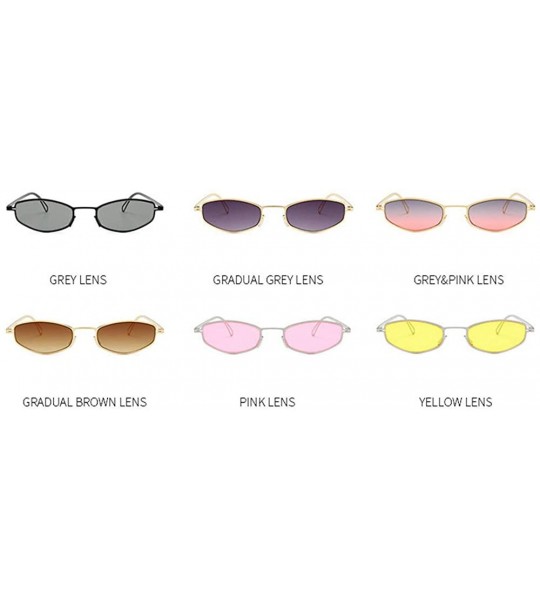 Square New cat glasses small frame light trend retro metal unisex personality sunglasses UV400 - Pink - C218RS9YXCG $26.57