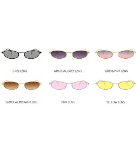 Square New cat glasses small frame light trend retro metal unisex personality sunglasses UV400 - Pink - C218RS9YXCG $26.57