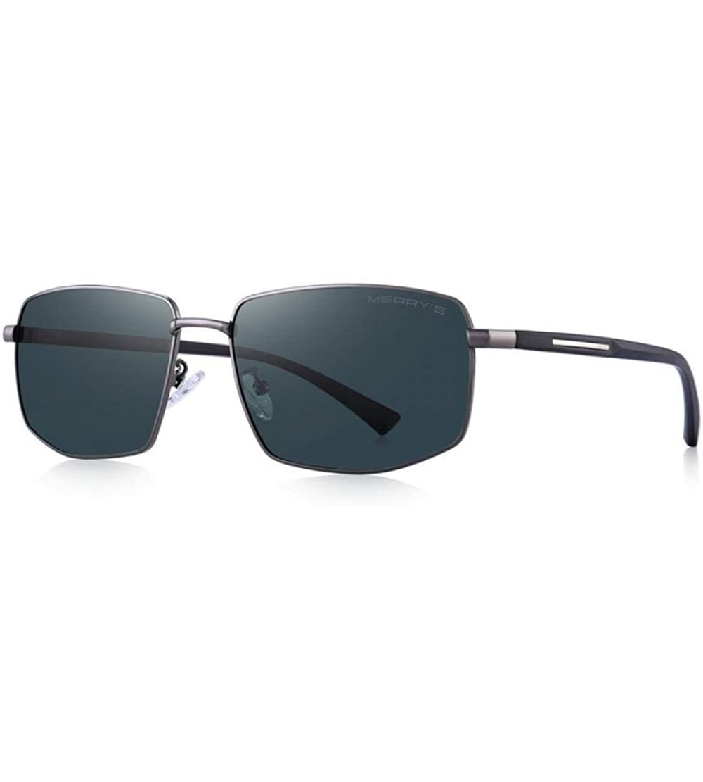 Aviator DESIGN Men Classic Sunglasses Male HD Polarized Rectangle Sun Glasses C01 Black - C04 G15 - C618XE88LLA $31.70