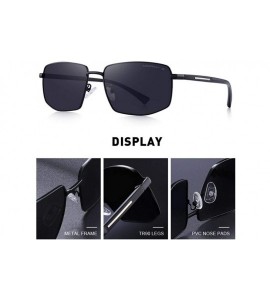 Aviator DESIGN Men Classic Sunglasses Male HD Polarized Rectangle Sun Glasses C01 Black - C04 G15 - C618XE88LLA $31.70