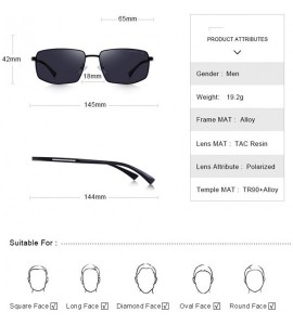 Aviator DESIGN Men Classic Sunglasses Male HD Polarized Rectangle Sun Glasses C01 Black - C04 G15 - C618XE88LLA $31.70