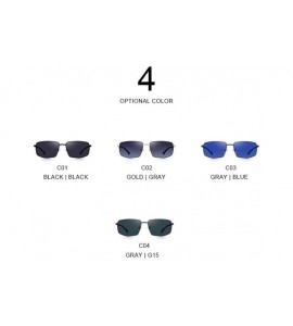 Aviator DESIGN Men Classic Sunglasses Male HD Polarized Rectangle Sun Glasses C01 Black - C04 G15 - C618XE88LLA $31.70