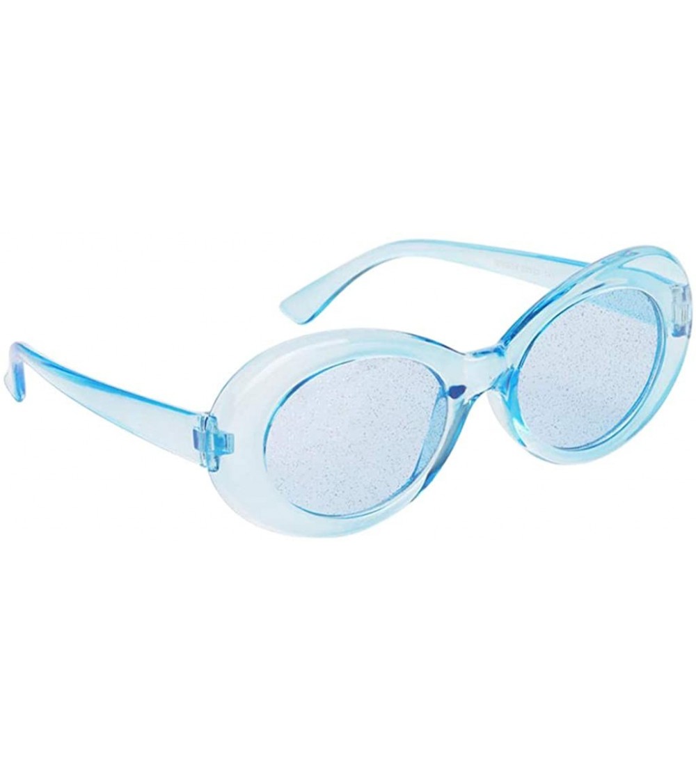 Goggle Novelty Mod Thick Frame Sunglasses Clout Goggles Party Costume for Women Men - Blue - CS18HI4ET7M $16.24