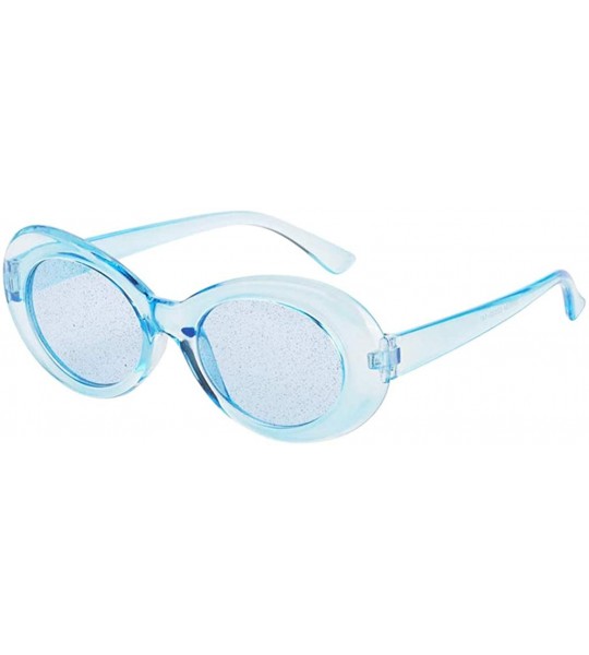 Goggle Novelty Mod Thick Frame Sunglasses Clout Goggles Party Costume for Women Men - Blue - CS18HI4ET7M $16.24