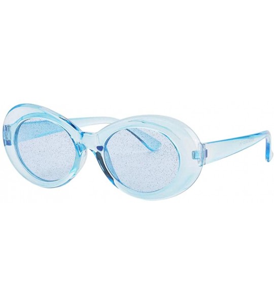 Goggle Novelty Mod Thick Frame Sunglasses Clout Goggles Party Costume for Women Men - Blue - CS18HI4ET7M $16.24