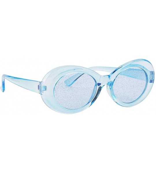 Goggle Novelty Mod Thick Frame Sunglasses Clout Goggles Party Costume for Women Men - Blue - CS18HI4ET7M $16.24