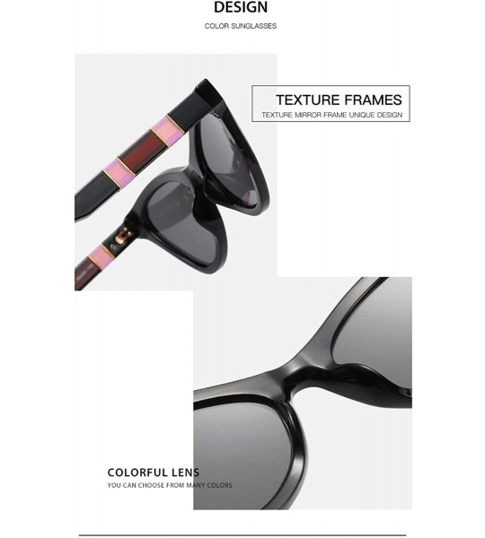 Cat Eye Cat Eye Sunglasses for Women with Colorblock Frame TR Leg Gradient Color Lens UV Protection - C3 Black Grey - CS190HE...