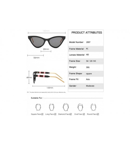 Cat Eye Cat Eye Sunglasses for Women with Colorblock Frame TR Leg Gradient Color Lens UV Protection - C3 Black Grey - CS190HE...