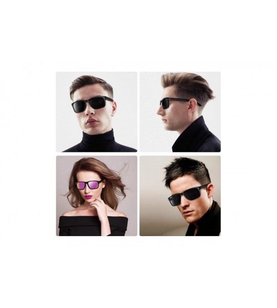 Square Polarized Sunglasses for Men Women Driving Fishing Unisex Vintage Rectangular Sun Glasses - C718G9RN3TT $23.38