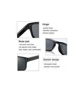 Square Polarized Sunglasses for Men Women Driving Fishing Unisex Vintage Rectangular Sun Glasses - C718G9RN3TT $23.38