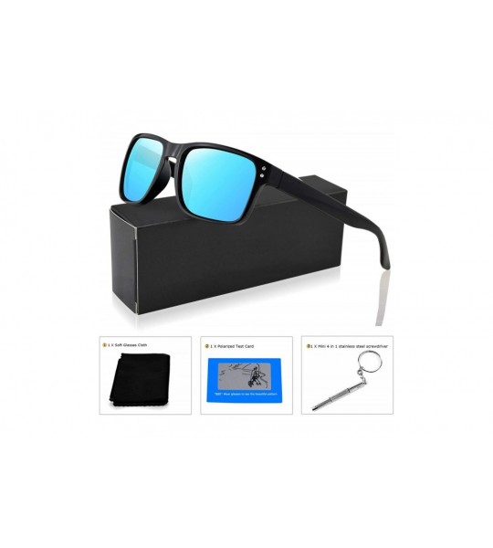 Square Polarized Sunglasses for Men Women Driving Fishing Unisex Vintage Rectangular Sun Glasses - C718G9RN3TT $23.38