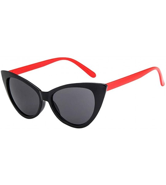 Cat Eye UV Protection Sunglasses for Women Men Full rim frame Cat-Eye Shaped Acrylic Lens Plastic Frame Sunglass - B - CO1902...