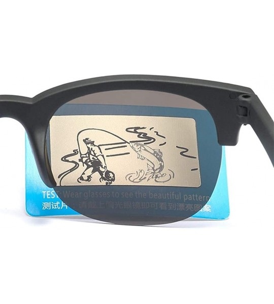 Rimless Men Women Polarized Sunglasses Semi Rimless Night-Vision Glasses Male Mirror Lens Driving Sport Goggle UV400 - CV199L...