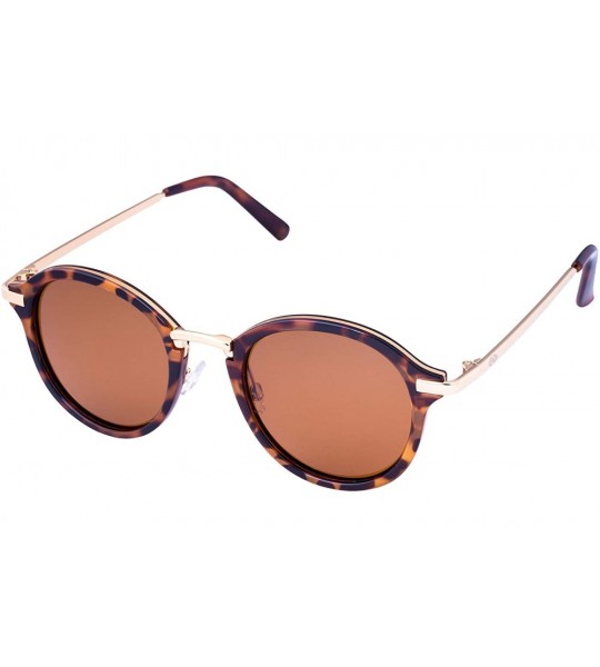 Round Seattle Round Metal Polarized Retro Unisex Sunglasses - Multiple Options - Gloss Tortoise - CK18Q6752CO $32.55