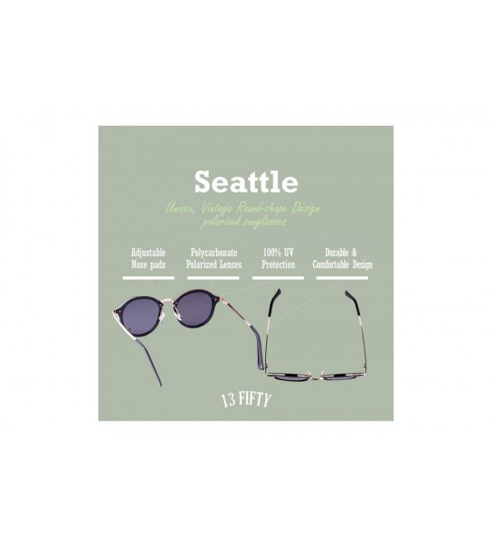 Round Seattle Round Metal Polarized Retro Unisex Sunglasses - Multiple Options - Gloss Tortoise - CK18Q6752CO $32.55