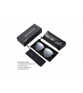 Cat Eye Oversized Sunglasses for Women - Mirrored Cat Eye Sunglasses with Rimless Design U225 - Silver - CU18079TRGI $27.62