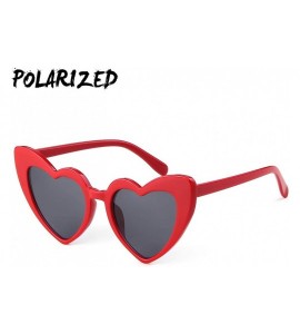 Oversized Heart Sunglasse Polarized Vintage Retro Cat Eye Oversized Glasses UV400 Protection - CP18RZQAZXI $25.73