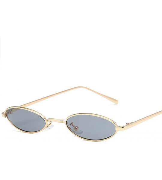 Oval Sunglasses Personality Streetwear SliveYellow - Goldgrey - CD194DNKWM8 $51.43