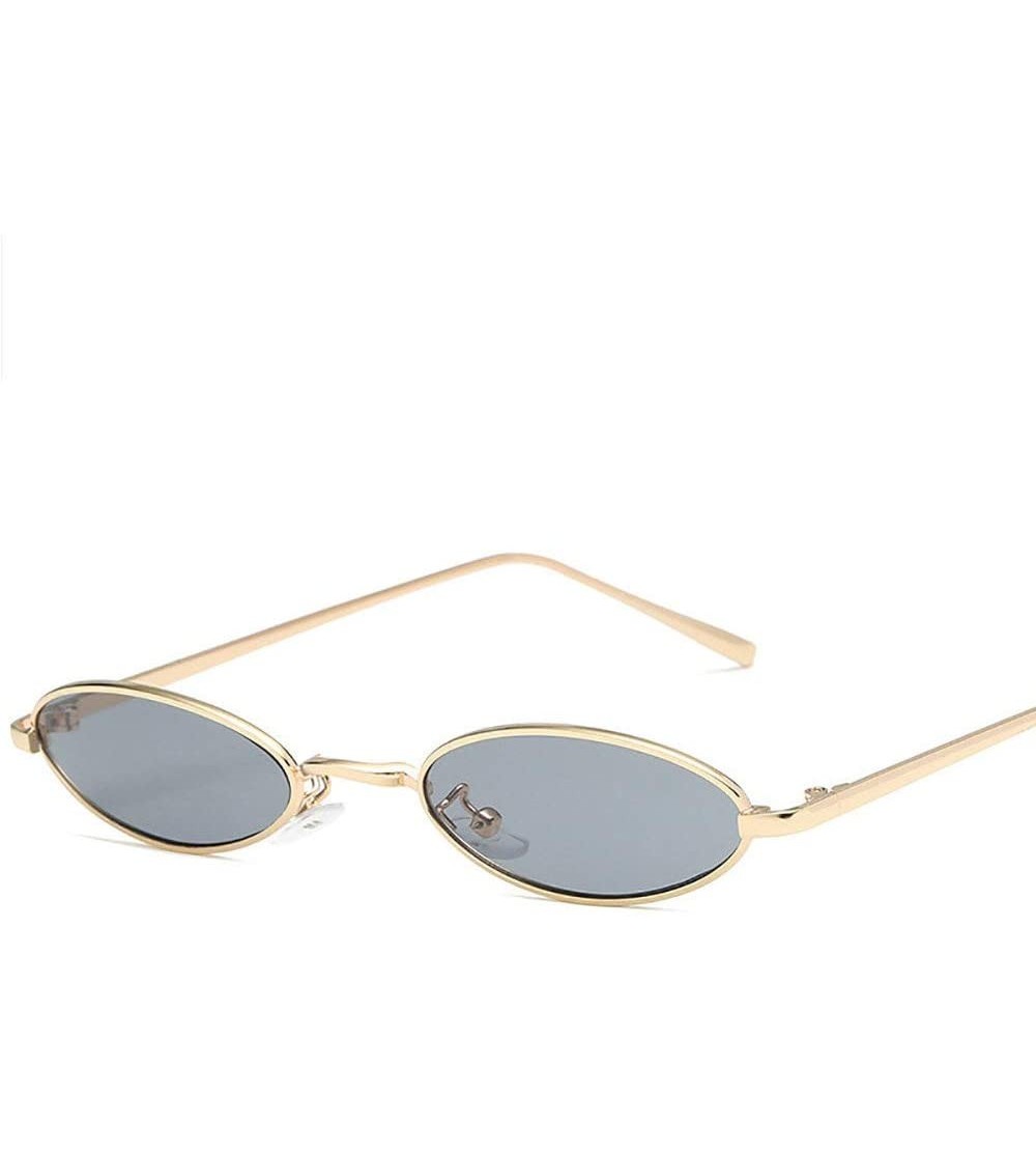 Oval Sunglasses Personality Streetwear SliveYellow - Goldgrey - CD194DNKWM8 $51.43
