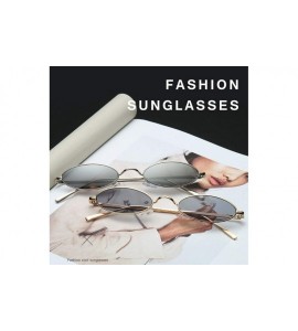 Oval Sunglasses Personality Streetwear SliveYellow - Goldgrey - CD194DNKWM8 $51.43