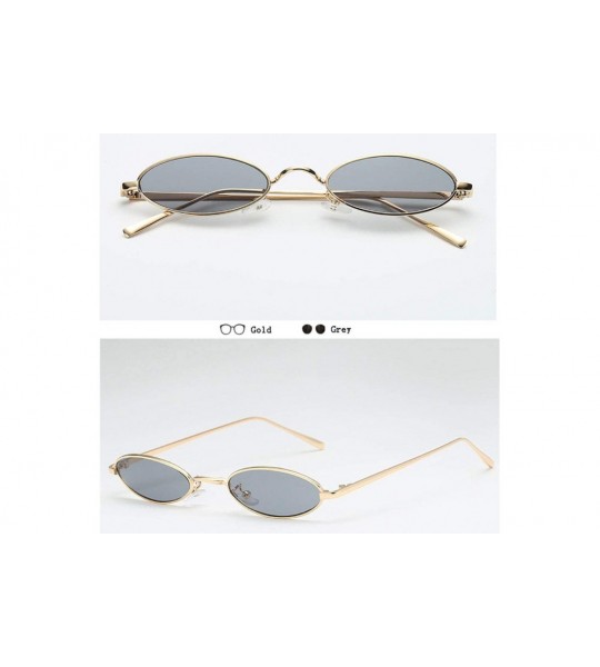 Oval Sunglasses Personality Streetwear SliveYellow - Goldgrey - CD194DNKWM8 $51.43