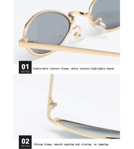 Oval Sunglasses Personality Streetwear SliveYellow - Goldgrey - CD194DNKWM8 $51.43