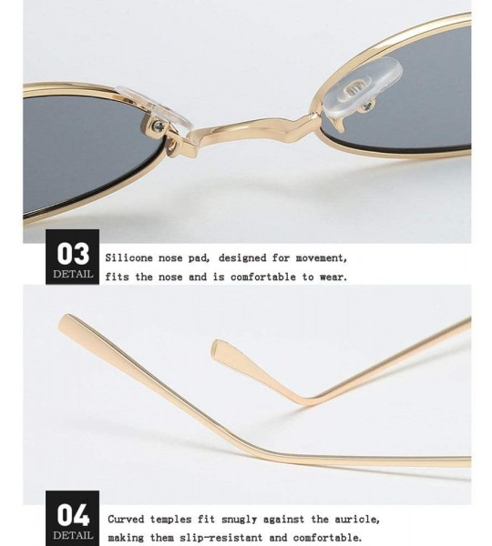 Oval Sunglasses Personality Streetwear SliveYellow - Goldgrey - CD194DNKWM8 $51.43