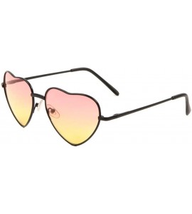 Butterfly Oceanic Color Heart Shaped Metal Sunglasses - Red Yellow - CK1903SRGZW $27.50