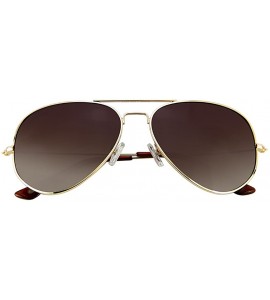 Aviator Metal Frame UV Protection Polarized Mirror Aviator Sunglasses LSP025 - Gold Frame Brown Lenses - CX12LIESOHJ $24.34