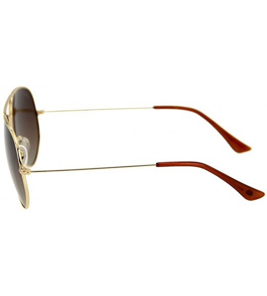 Aviator Metal Frame UV Protection Polarized Mirror Aviator Sunglasses LSP025 - Gold Frame Brown Lenses - CX12LIESOHJ $24.34