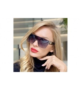 Oversized Cassic flat top sunglasses for men women retro oversized sunglasses see through lens - 6 - CB199KQXYL3 $28.16