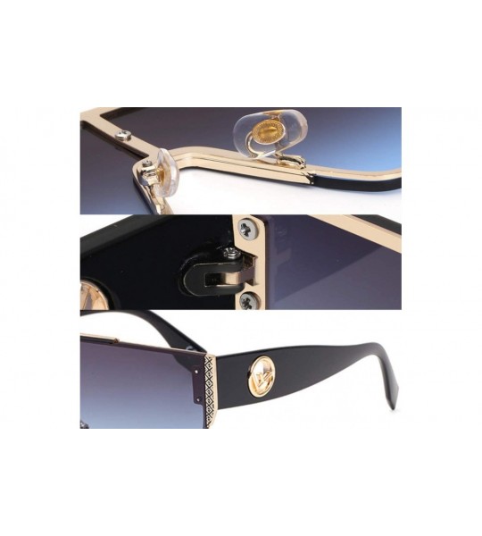 Oversized Cassic flat top sunglasses for men women retro oversized sunglasses see through lens - 6 - CB199KQXYL3 $28.16