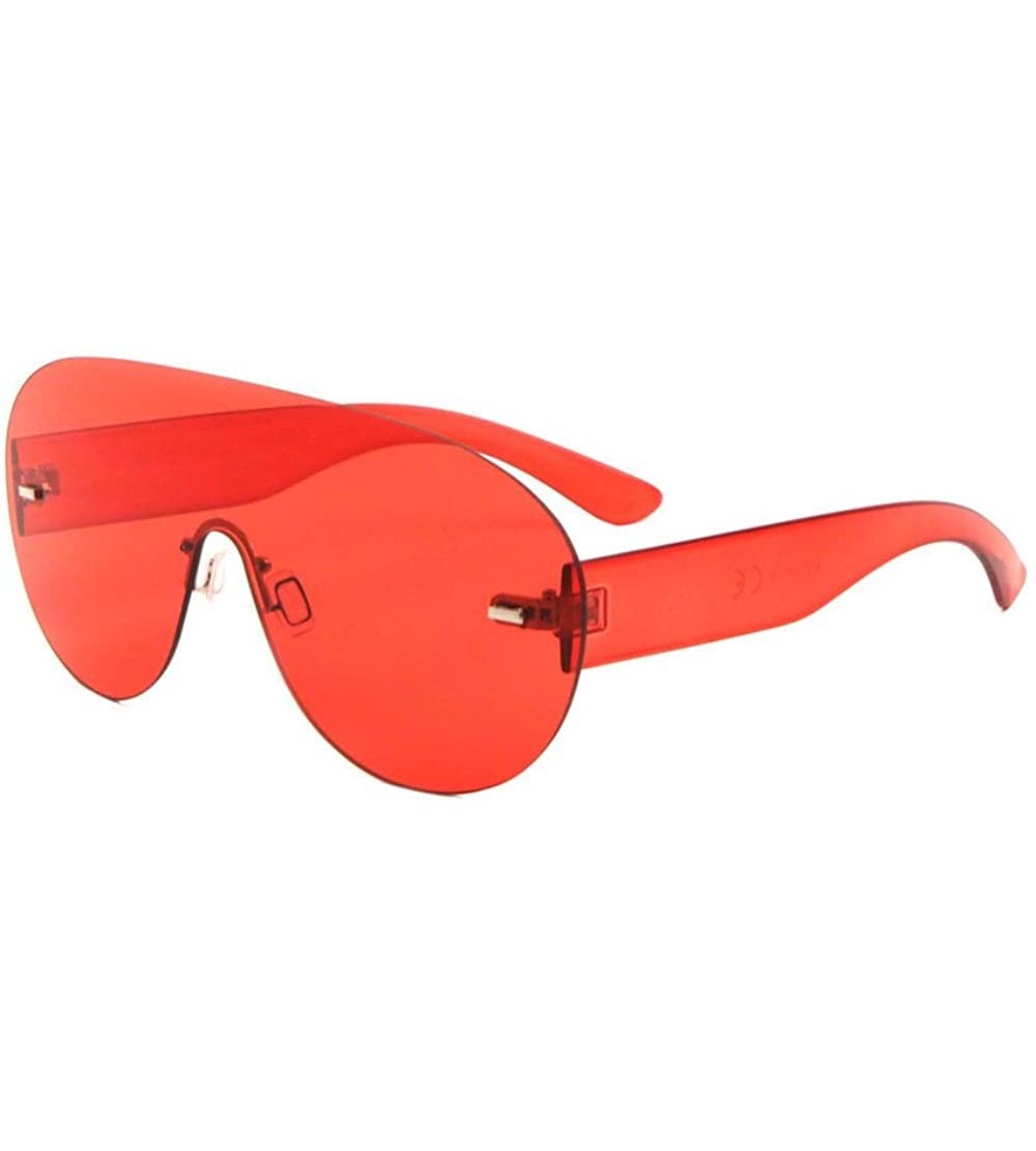Goggle Aspen Rimless Mono One Piece Shield Sunglasses - Red Transparent Frame - CT1888ETUGS $21.68