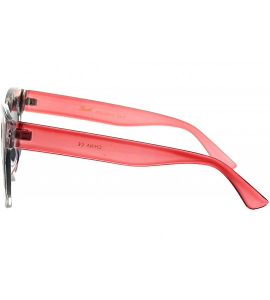 Rectangular Womens Boyfriend Style Horn Rim Thick Plastic Designer Sunglasses - Red Purple - CS18EQ9LI8R $19.59