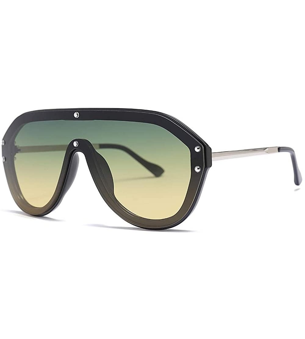 Oversized Luxury Designer Futuristic Oversized Pilot Sunglasses Women 2019 Visor Shield Mirror Sun Glasses Shades - CQ18NNC0G...