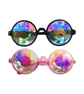 Goggle Festivals Kaleidoscope Glasses for Raves - Goggles Rainbow Prism Diffraction Crystal Lenses - Black+pink - CM186L6D390...