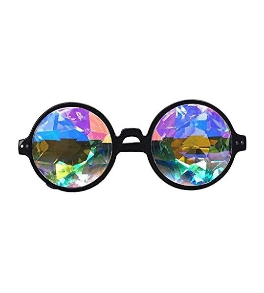 Goggle Festivals Kaleidoscope Glasses for Raves - Goggles Rainbow Prism Diffraction Crystal Lenses - Black+pink - CM186L6D390...